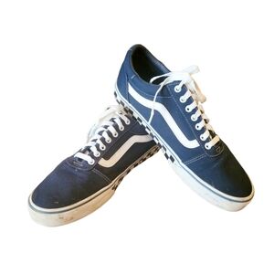 Vans Navy and White Sneakers Men's Size 11.5 Old Skool Off the Wall Skateboard